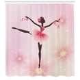 thumbnail image 3 of Ambesonne Girls Shower Curtain, Ballerina Silhouette, 69"Wx75"L, Pink Umber and Pale Pink, 3 of 3