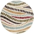 thumbnail image 3 of Contemporary Area Rug (7'10'' Round) Abstract Beige, Red Indoor Round Easy to Clean, 3 of 6