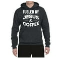 thumbnail image 2 of Fueled by Jesus and Coffee Funny Christian | Mens Inspirational/Christian Hooded Sweatshirt Graphic Hoodie, Heather Black, Small, 2 of 3