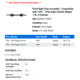 thumbnail image 2 of Front Right Axle Assembly - Compatible with 1992 - 1996 Eagle Summit Wagon 1.8L 4-Cylinder 1993 1994 1995, 2 of 2