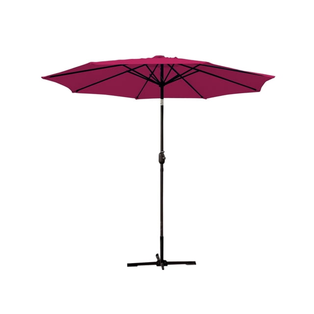 Jeco Parasol de Marché pour Patio en Aluminium de 9 Pi, Inclinable avec Manivelle