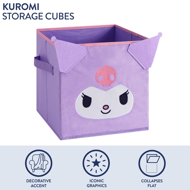 KUROMI 収納ボックス 36×26×24cm 3セット Kuromi Micromink Figural Storage Cube - Walmart.com