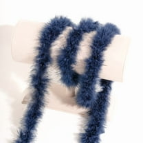 XmhyTop-A 2 Yards Fluffy Feather for DIY Crafts, Sewing Trim, Wedding & Party Decorations - Soft Plume Trim for Home Art Supplies,2 pcs,Dark Blue