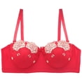 thumbnail image 1 of Aayomet Sports Bra Embroidered Support Bra Oversized Adjustable Bra French Style (Red, 38/85), 1 of 3