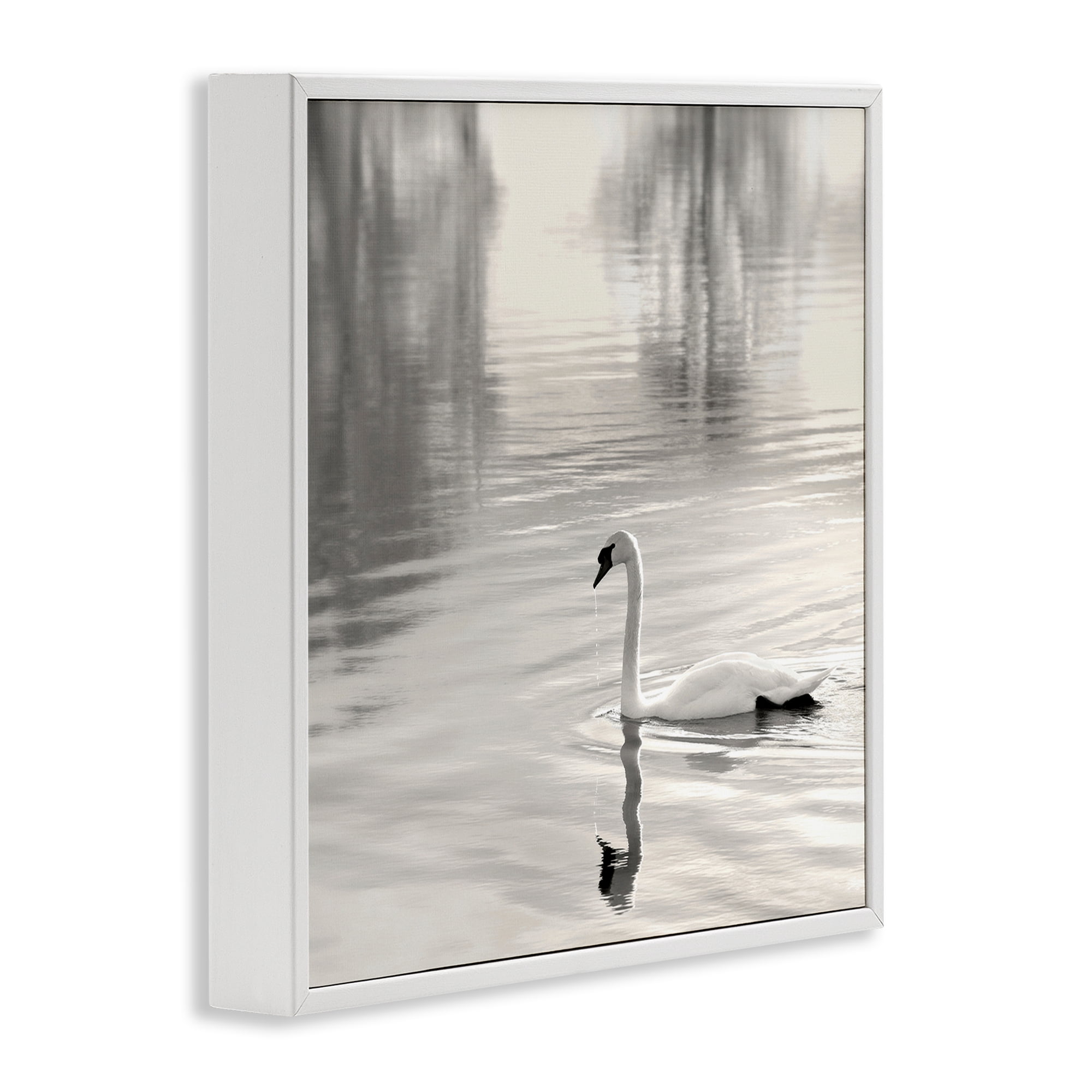 Stupell Industries Morning Sunlit Swan White Framed Giclee Art, design by Nicholas Bell