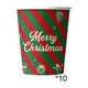 thumbnail image 2 of Juego de Vajilla Desechable Navideña, 10 Vasos de Papel con Diseño de Árbol de Navidad, Decoración para Fiestas y Un Ambiente Festivo., 2 of 6