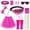 A-PINK, variant on Loritta 80s Costumes for Women Outfit Accessories Set with Fishnet Gloves Leg Warmers Bags Tutu Skirts for Theme Party
