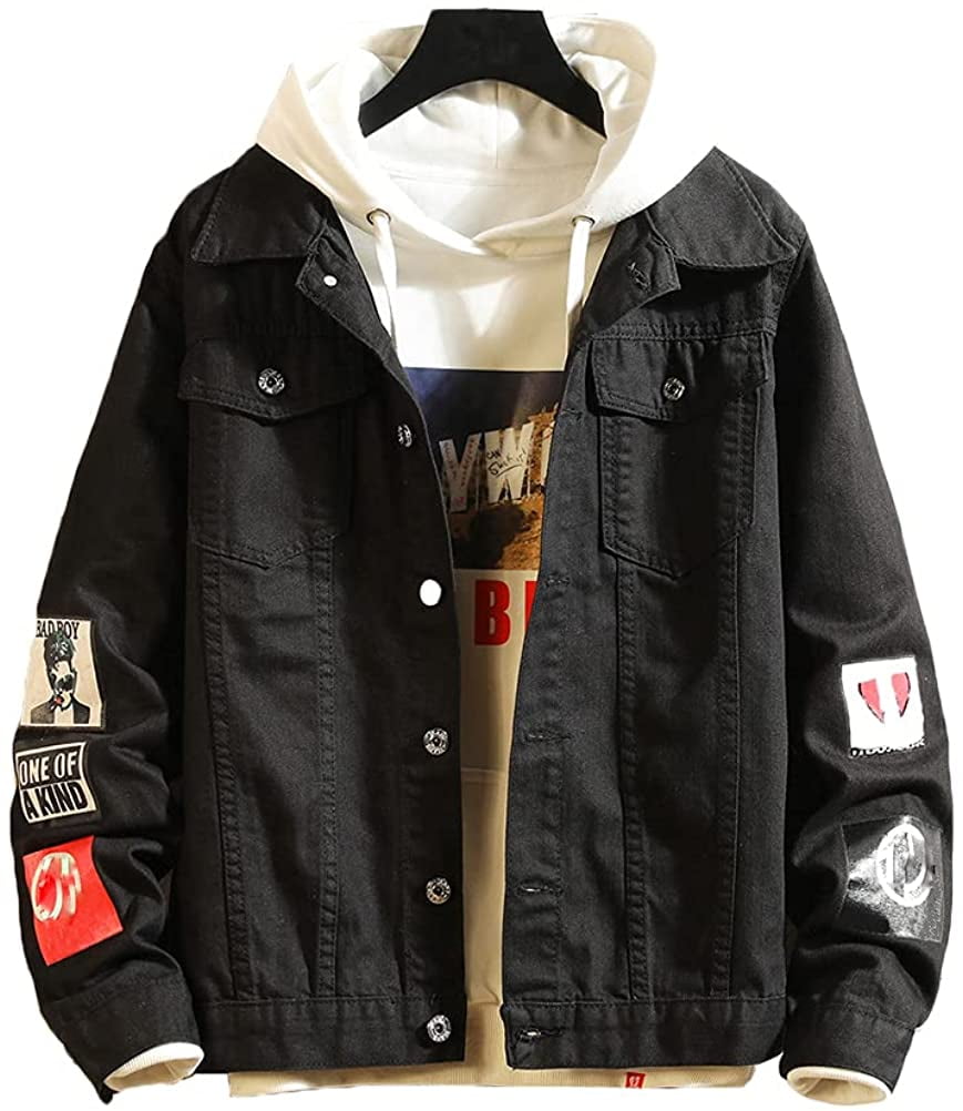 Amazon Black Ripped Denim Jacket Mens Mens Denim Jacket