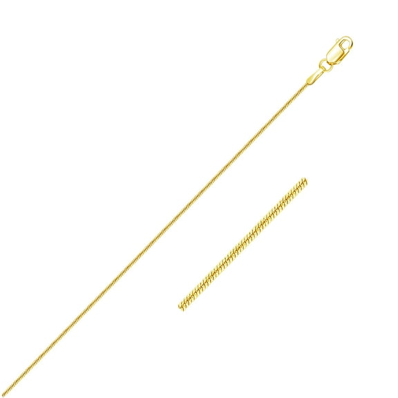14k Yellow Gold Round Snake Chain 0.9mm 16 in