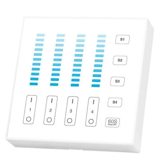 4-Zone Smart Touch Panel Remote 2.4G RF Wireless Brightness Dimming LED Controller for LED Bulb LED Strip