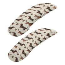 SCRAWLGOD Dachshund Paws Beige Set of 2 Elastic Office Chair Arm Slipcovers Comfy Gaming Chair Arm Rest Protector Removable Dustproof Rotating Chair Armrest Cover