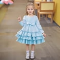 thumbnail image 2 of REDARER Girls Party Dress, Tiered Layered Gown with Ruffle Hem for Autumn Celebrations, Elegant Flowy Princess Dress,Size:6-7 Years, 2 of 8