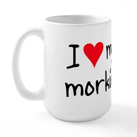 CafePress - I LOVE MY Morkie Large Mug - 15 oz Ceramic Large White Novelty Mug