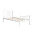 thumbnail image 4 of Twin Size Bed Frame, Pine Wood Platform Bed Frame, Bed Frame Platform Mattress Foundation with 10 Wood Slat Support for Living Room, Club, White, 4 of 7