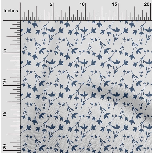 oneOone Polyester Lycra White Fabric Florals Craft Projects Decor Fabric Printed By The Yard 56 Inch Wide