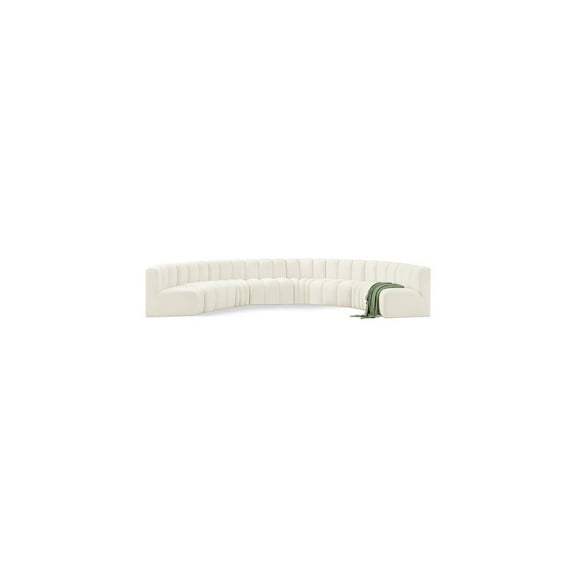Meridian Furniture Arc Cream Velvet Modular Sectional
