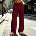 thumbnail image 2 of Fleece Wide Leg Pants for Women Ghalytn High Waist Sweatpants - Casual Loose Trousers with Pockets, 2 of 8