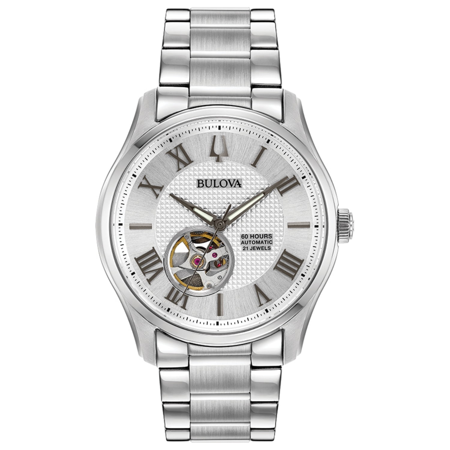 Bulova Men's Wilton Automatic Watch with SilverTone Skeleton Dial