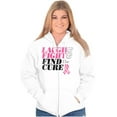 thumbnail image 3 of Laugh Fight Find Cure BCA Awareness Zip Hoodie Sweatshirt Women Brisco Brands L, 3 of 6