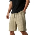 thumbnail image 3 of Rhuody Mens Shorts Straight Fit Summer Slacks Heavyweight Solid Color Knit Jacquard Design Relaxed Fit Trouser Comfortable Clothes S Khaki, 3 of 8