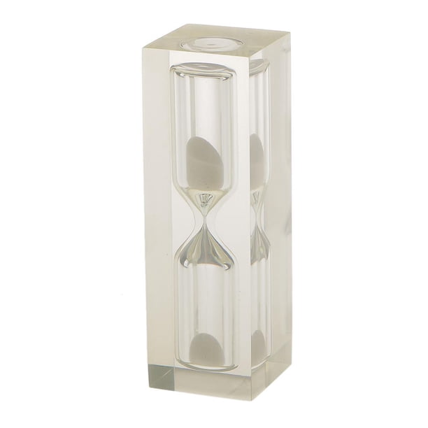 Reloj de arena acrílico con temporizador de 3 minutos para té, cafetería, cocina y cocinero. Blanco