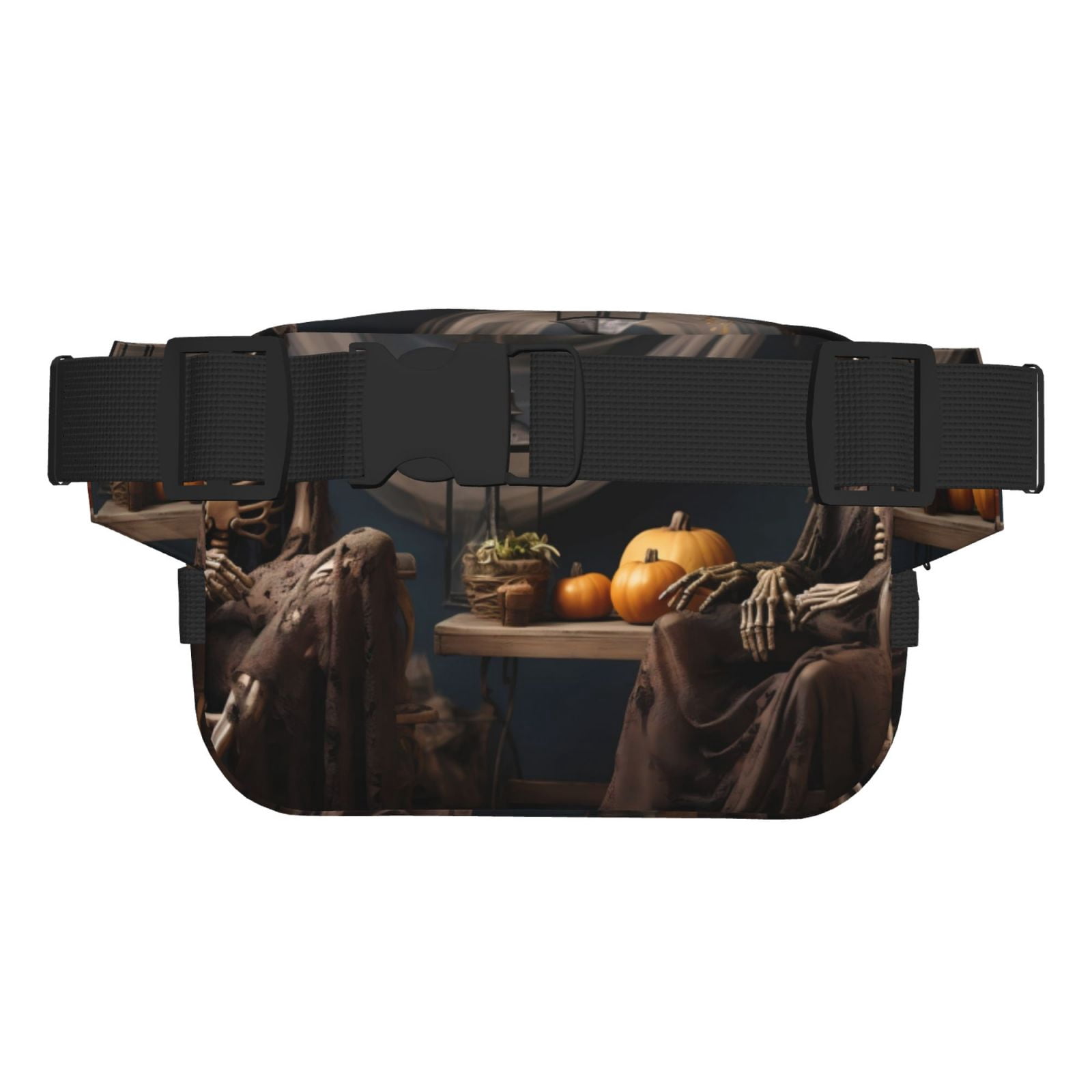 Picia Modern Skull Sisters Print Square Double-Layer Waist Bag Mini Adjustable Waist Belt Bag Exercise Running Travel Hiking