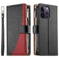 thumbnail image 1 of Funda cartera GANGXUN para iPhone 14 Pro Max , cuero PU con tarjetero, cremallera, correa de mano, soporte y protección 703°, 1 of 6