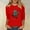 Red(New), variant on PNTUTB Women's 3/4 Sleeve Western Style Printed Casual T-shirt
