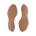 thumbnail image 4 of Sandalias casuales de plataforma con diseño de tiras cruzadas con diamantes en uniclor con correa ajustable al tobillo para mujer, 4 of 5