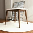 thumbnail image 3 of Table à Manger Ronde Candida de Style Moderne en Bois Massif avec Dessus Noyer/blanc de 43,3 Po, 3 of 7