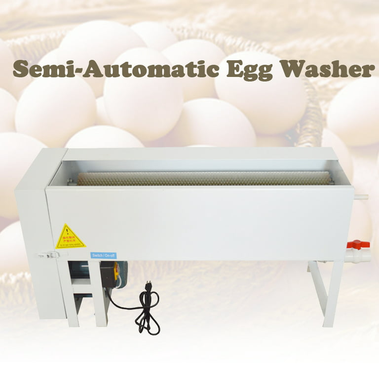 INTBUYING Commercial Semi-Automatic Egg Washer Egg Surface Cleaner Potato  Brush Washing Machine 