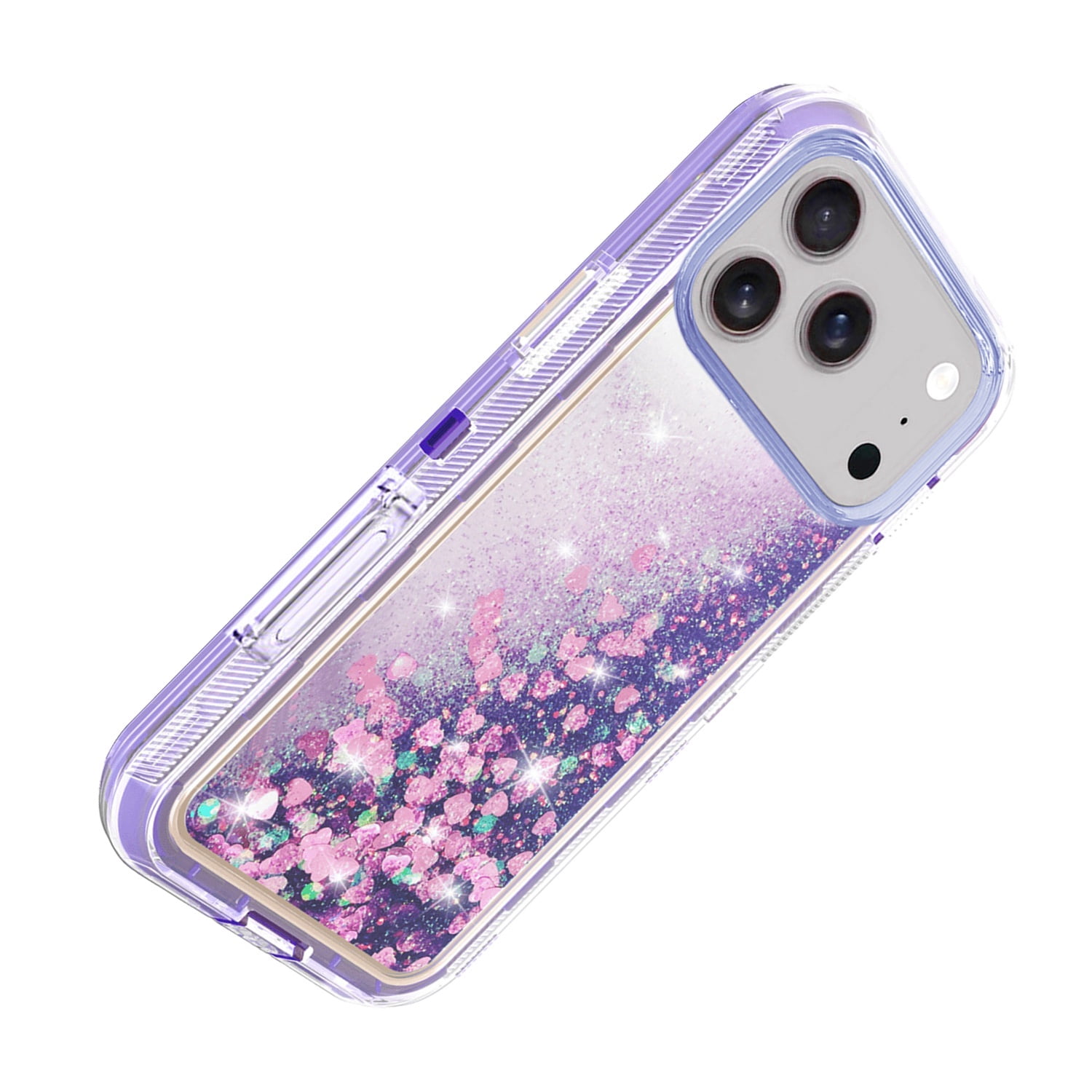 Protective Liquid Glitter Shockproof Bumper Case for iPhone 17 Pro Max - Purple