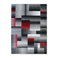 thumbnail image 2 of Emma + Oliver 8x10 Modern Cubist Olefin Accent Rug in Gradient Shades of Black, Gray and Red with Natural Jute Backing, 2 of 7