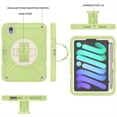 thumbnail image 3 of Case for iPad Mini 7 Case A17 Pro, for iPad Mini 7th/6th Generation Case, Heavy Duty Military Grade Shockproof Rugged Protective Cover with Built-in Stand/Pencil Holder Shoulder Strap, Green White, 3 of 12