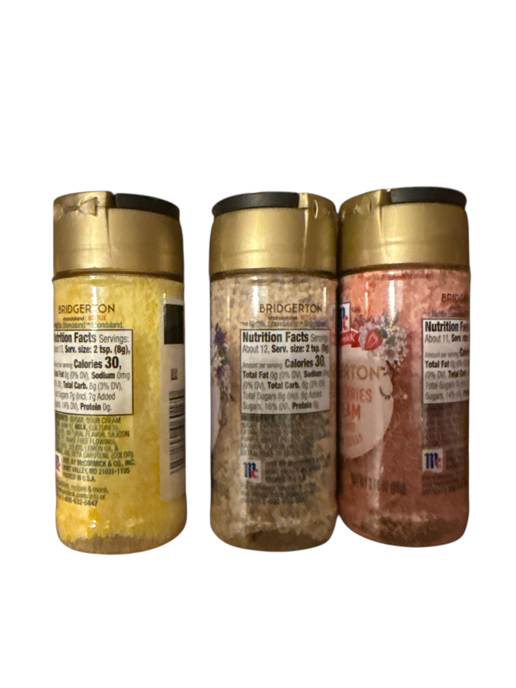 3 Limited Edition Bridgerton Lady Whistledown McCormick Finishing Sugars