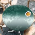 thumbnail image 4 of Turquoise Ombre Round Tablecloth 55-60 Inch Round Fitted Table Cloth with Elastic Edge, Contemporary Abstract Gradient Waterproof Table Cover Protector for Outdoor Picnic Party Dining, 4 of 9