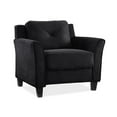 thumbnail image 3 of Ensemble de 3 Fauteuils d'Appoint et Canapé en Microfibre Noirs, 3 of 6