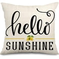 thumbnail image 2 of Yoyauz Honeybee Festival Sunflower Linen Pillow Cover 18 "x 18" Home Sofa Decoration Pillow Cover Cushion Cover, 2 of 4