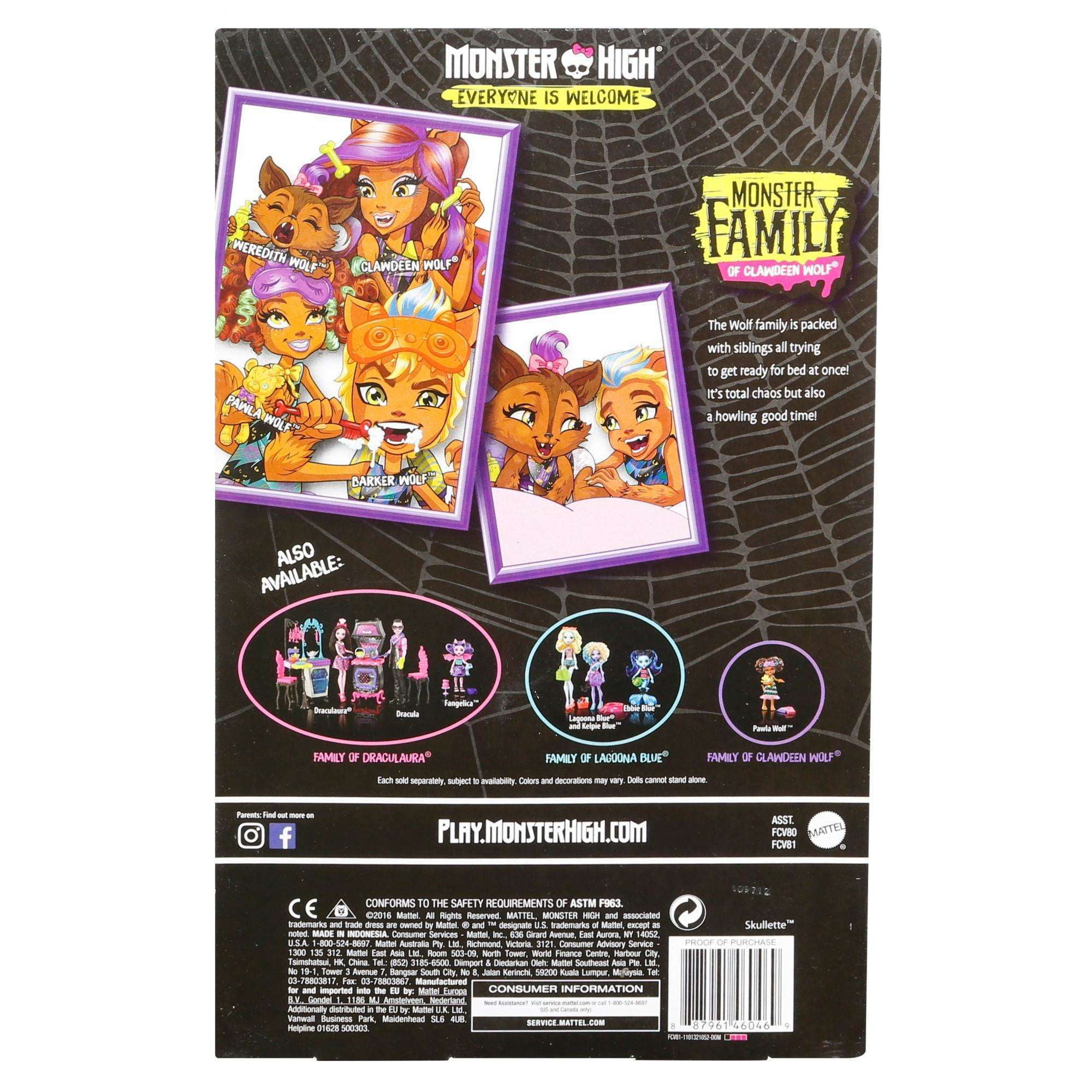 monster high monster family dolls