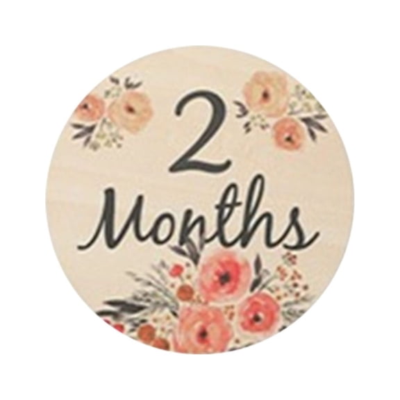 Momihoom Wooden Baby Milestone Cards Set, Monthly Round Signs for Newborn Growth and Photography