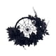 thumbnail image 1 of Corona redonda de Halloween para puerta delantera, guirnalda decorativa negra, adorno colgante en la pared para porches, dormitorios, ventanas y, 1 of 8