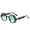 Green Film, variant on Metal Frame Sunglasses Round Hollow Out Design Fashion Eyewear for Men and Women with PC Lenses Gray Green for