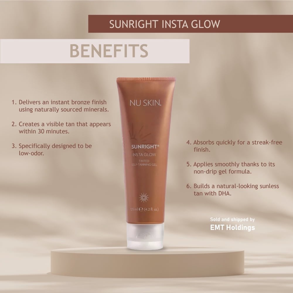 2 Pack Nu Skin Sunright Insta Glow Tinted Self Tanning Gel NEW STOCK