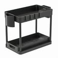 thumbnail image 5 of 2-Tier Pull-Out Kitchen Organizer Set - Under Sink Storage Rack for Spices, Dishes & Utensils, Durable Plastic with Paint Finish, 5 of 14