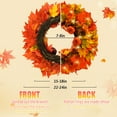 thumbnail image 4 of SLUMLOVE 24in Fall Wreaths for Front Door with Lights, Autumn Wreath with Pumpkins, Pinecones, Maple Leaves & Plaid Bow, Lighted Fall Wreaths for Outdoor Indoor,Halloween,Thanksgiving Harvest Fall De, 4 of 8