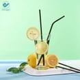thumbnail image 4 of Deago Set of 8 Stainless Steel Straws Ultra Long 10.5 Inch Drinking Metal Straws For Tumblers Coffee Juice Cold Beverage (8 Bent|1 Brushes|Black), 4 of 10