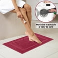 thumbnail image 4 of Bath Mat Floor Towel Set - Absorbent Cotton Hotel Spa Shower/Bathtub Mats [Not a Bathroom Rug] (Burgandy, 2 Pack (22"x34")), 4 of 6