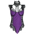 thumbnail image 3 of Fashion Sets for Women Sexy Lingerie for Women Lace Floral Strappy Teddy Lingeries Hollow One Piece Seductive Bodysuit Party with Choker, 3 of 5