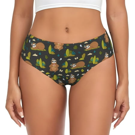 Womens Underwear - Funny Sloths In The Forest No Show Seamless Underwear for Women  Soft Comfort Stretch Women s Panties  Hipster Ladies Panties Bikini Underwear Briefs
