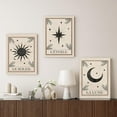 thumbnail image 4 of Tarot Wall Art Prints Set of 3, Framed Boho Celestial Decor Sun Moon Star Tarot Astrology decor Canvas Pictures, Vintage Celestial Art Poster Aesthetic Tarot Card Wall Art for Bedroom Decor, Beige, 4 of 6
